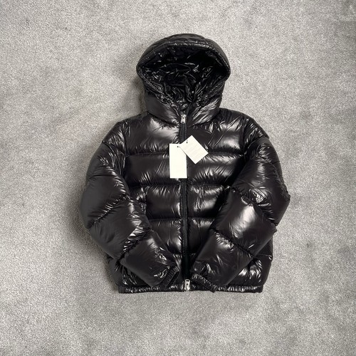 Black zara glossy puffer - zara,