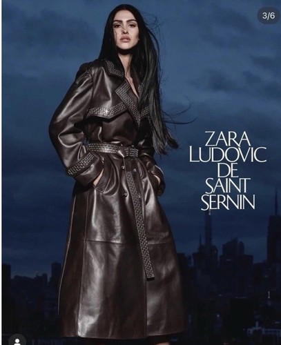 Zara leather studded trench - leather,
