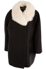 PRADA BLACK WOOL COAT IT 44 UK
