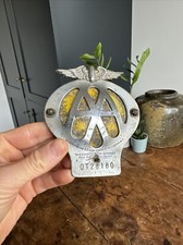 Vintage Chrome / Enamel AA Car Badge Number reference OT28180 With Fittings
