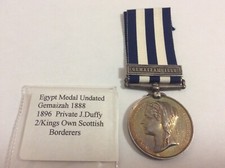 Victorian Egypt Medal Pte Duffy 2 King's Own Scottish Borderers KOSB