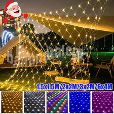 LED Fairy String Net Mesh Curtain Lights Christmas Party Garden Outdoor Decor UK