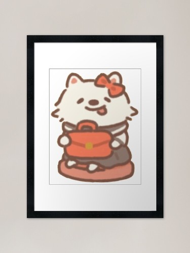 Student samoyed doll framed - student,