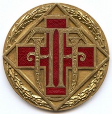 France Red Cross Union of French Nurses Services Gilt Bronze Medal 58mm 83gr !!!