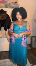 Y2k turquoise glitter evening - glitter,