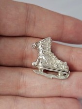 Vintage , large Ice skating boot charm / pendant . openable .6.5 grams