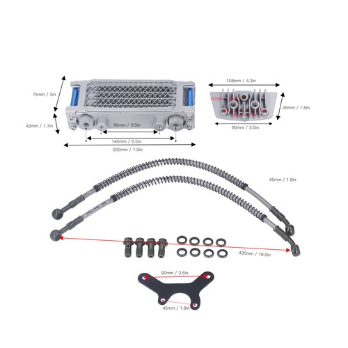Motorcycle oil radiator set - motorcycle,
