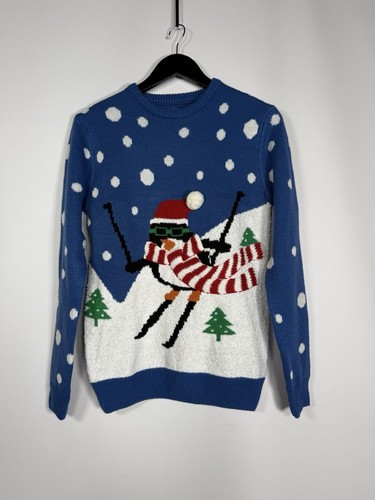 Christmas skiing penguin - skiing,