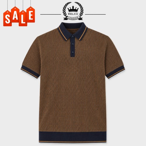 Relco fine gauge knit polo - gauge,