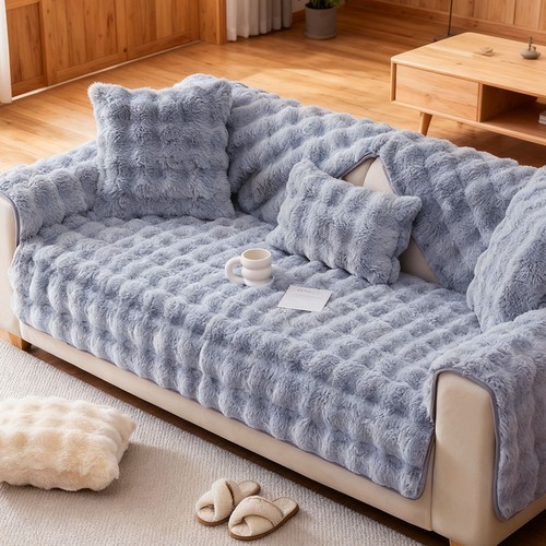 Plush faux rabbit fur - fur, sofa