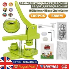 Badge Maker Machine Making Pin Button Badges Punch Press 58mm 100 Button Kit