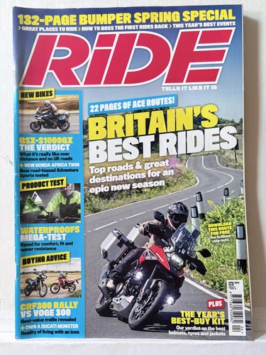 Ride motorcycle magazine april - ride,