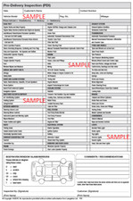 Legally Compliant - Pre-Delivery Inspection (PDI) Pad