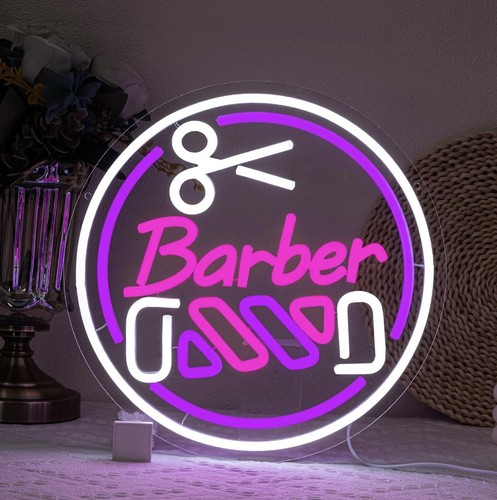 Barber shop open neon sign - barber,