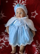 Vintage Heidi Ott Swiss Doll 14inc Soft  Cloth Body with Hand Knitted Outfit