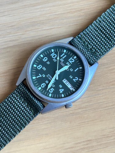 Seiko snx425 military dial - seiko,