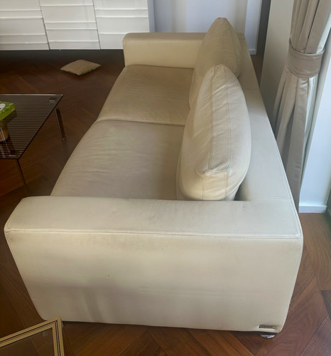 Fendi cream leather seater - fendi, 3-seater
