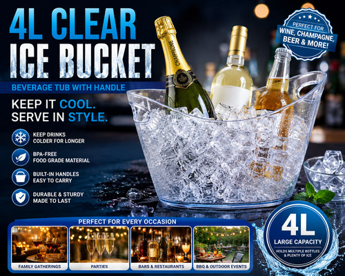 Clear ice bucket - ice, wine