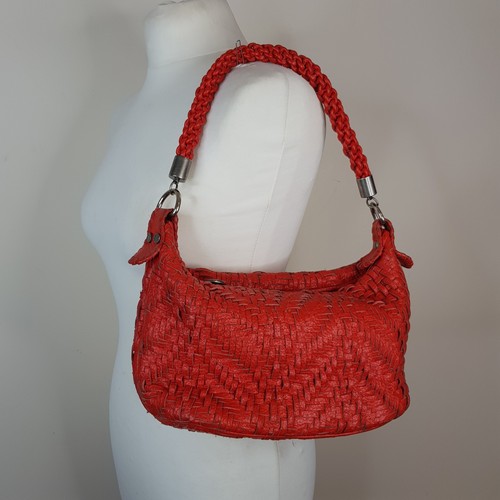 Red braided leather hobo - hobo, bag
