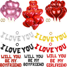Valentine Balloons Heart Foil LOVE Balloon Helium Couple Wedding Party Decor UK