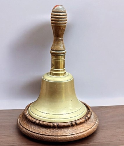 Victorian brass school bell - school,