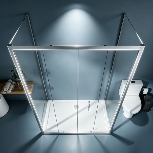 Sliding door sided shower - 3-sided,
