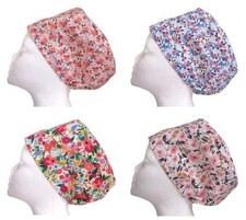 Watercolour Flowers Scrub Cap