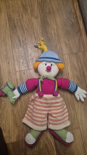 Hand knitted clown from jean - from,