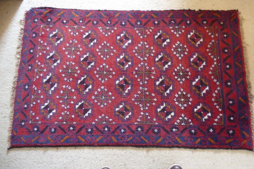 Vintage afghan rug - afghan, wool