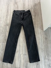 LADIES M&S COLLECTION THE MAGIC JEAN BLACK STRAIGHT LEG STRETCH JEANS SIZE 10
