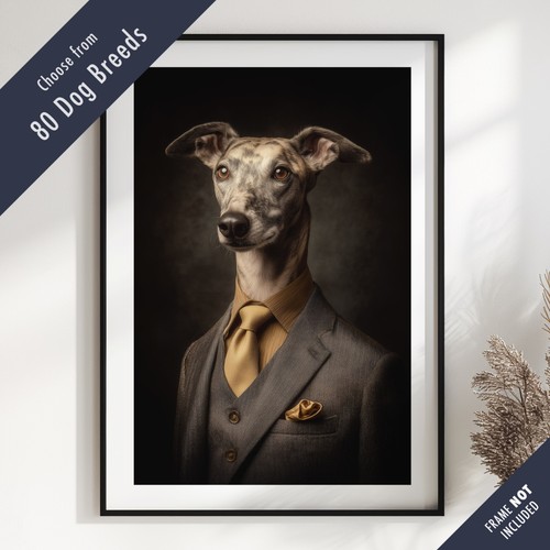 Smartly dressed dog portrait - dressed,