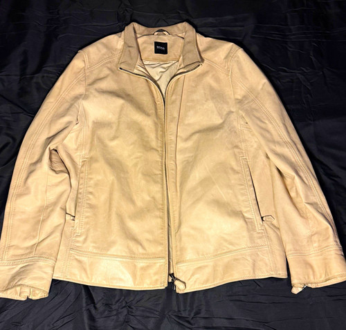 Boss beige leather jacket - boss,