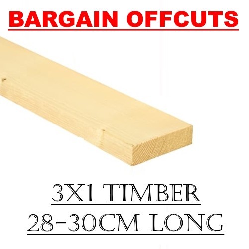 3x1 30cm long planed - long, pine