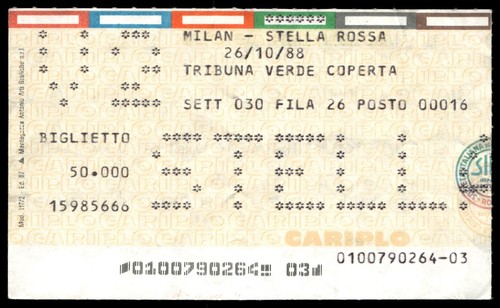 Ticket 1988 milan - ac,