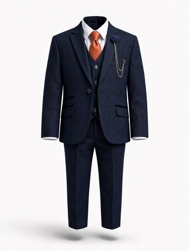 Boys navy blue three piece - blue, three-piece