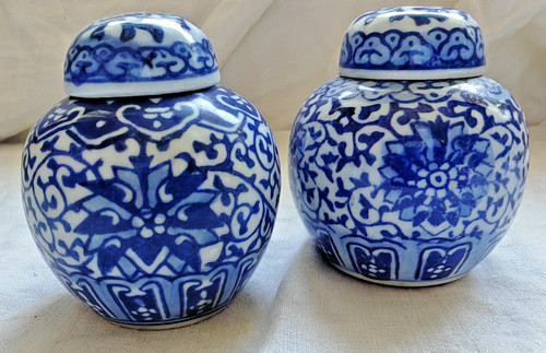 Pair vintage chinese blue - blue, &