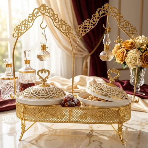 Double ceramic chafing dish - ceramic,