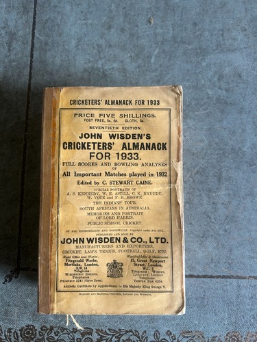 1933 wisden paperback with - wisden,
