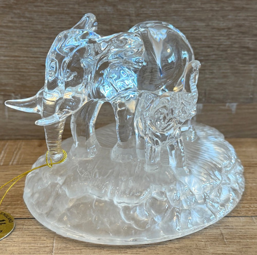 Glass elephant with calf - with,