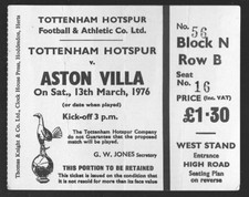 Football ticket 1976 - football,