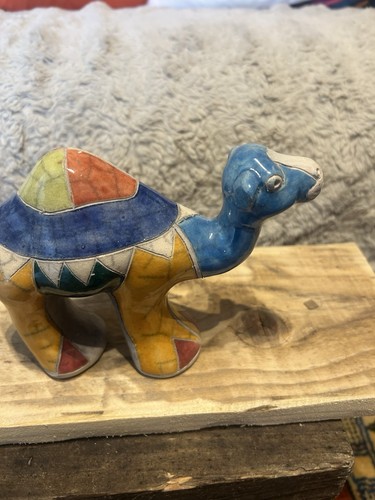 Raku pottery camel - pottery,
