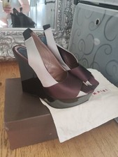 Marni black satin platform - black,