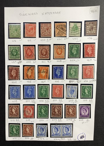 Great britain stamps - great, sideways