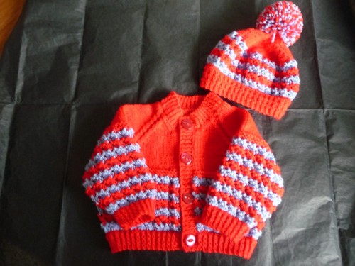 Hand knitted baby cardigan - cardigan, &