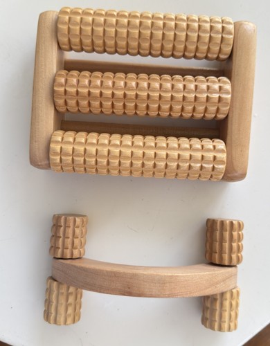 Wooden massage rollers for