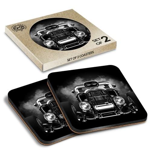 Boxed square coasters bw - boxed,