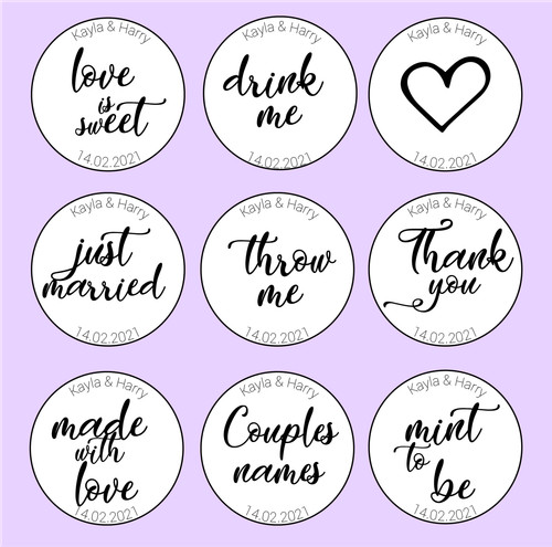 Personalised labels wedding - labels,