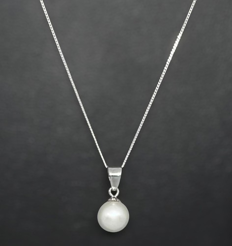 Pearl pendant sterling - pearl, silver