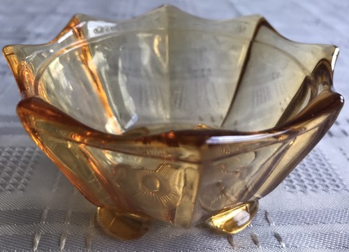 Bronze coloured glass dish - bronze,