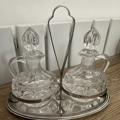 Vintage glass oil vinegar - vintage,